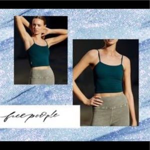 Free people tighten up tank, dark blue green